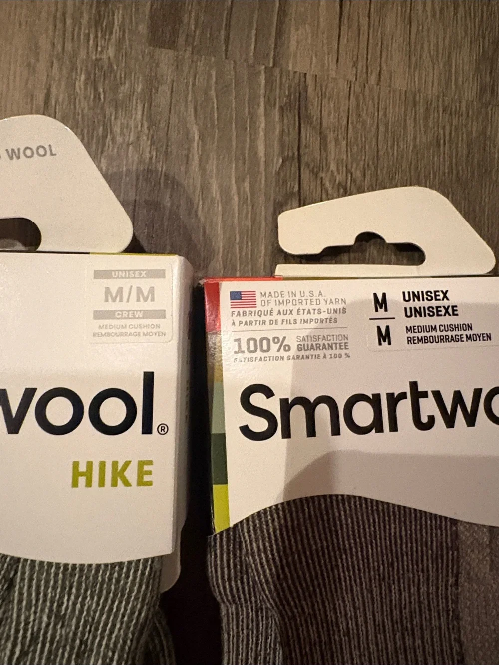 Smartwool Men’s Casual Crew Socks in Gray and Olive Green pack of two - NWT med
